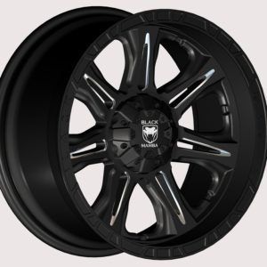 Black Mamba M-7 20x10 Matt Black with Machined Rivets and Milling