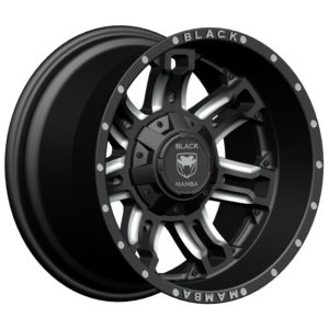 Black Mamba M-8 20x12 Matt Black with Machined Rivets and Milling