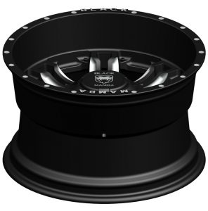Black Mamba M-6 17x10 Matt Black with Machined Rivets and Milling
