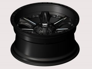 Black Mamba M-7 20x10 Matt Black with Machined Rivets and Milling