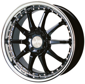 AU AU-370 17x7 Gloss Black with Machine Lip