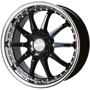 AU AU-370 17x7 Gloss Black with Machine Lip