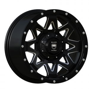Black Mamba M-2 20x9 Matt Black with Machined Rivets and Milling
