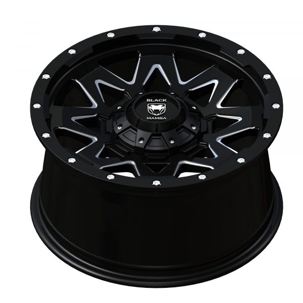 Black Mamba M-2 20x9 Matt Black with Machined Rivets and Milling