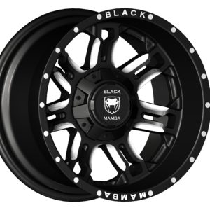 Black Mamba M-6 17x10 Matt Black with Machined Rivets and Milling