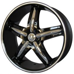 G2 G2-320 20x8.5 Gloss Black with Machine Pinstripe with Paintable Inserts