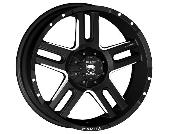 Black Mamba M-11 20x9 Matt Black with Machined Rivets and Milling