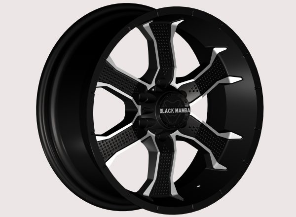 Black Mamba M-25 20x10 Matt Black with Machine Face