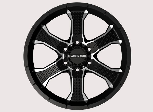 Black Mamba M-25 20x10 Matt Black with Machine Face