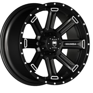 Black Mamba M-5 20x9 Matt Black with Machined Rivets and Milling