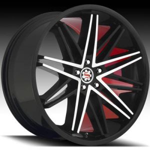 Scarlet SW-1 22x9 Matt Black Machined with Scarlet Inner Lip