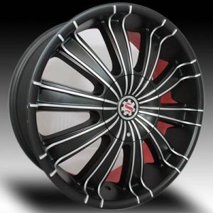 Scarlet SW-6 22x8 Matt Black Machined with Scarlet Inner Lip