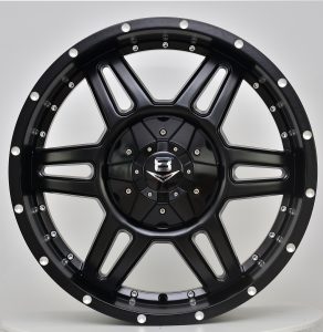 V8 V-11 20x9 Matt Black with Machined Rivets