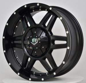 V8 V-11 16x8 Matt Black with Machined Rivets