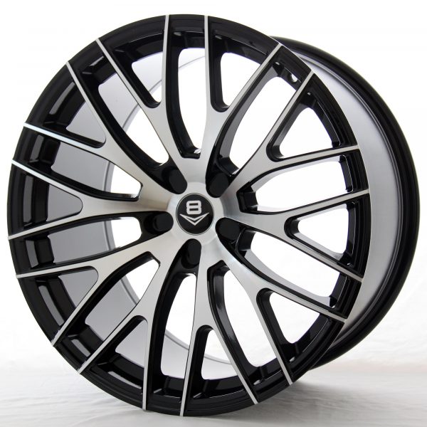 V8 V-22 19x8.5 Gloss Black with Machine Face