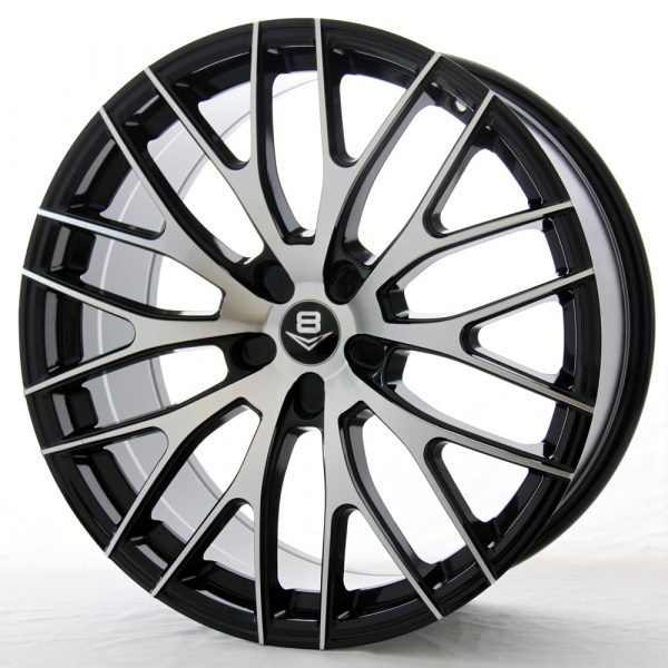 V8 V-22 19x8.5 Gloss Black with Machine Face