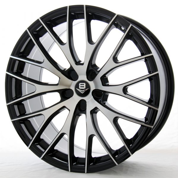 V8 V-22 19x9.5 Gloss Black with Machine Face
