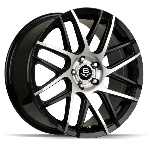 V8 V-35 19x8.5 Gloss Black with Machine Face