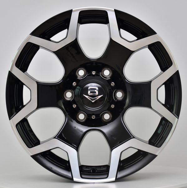 V8 V-4 16x7 Gloss Black with Machine Face