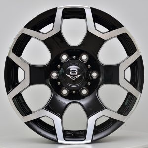 V8 V-4 17x7.5 Gloss Black with Machine Face