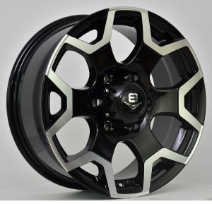 V8 V-4 17x7.5 Gloss Black with Machine Face