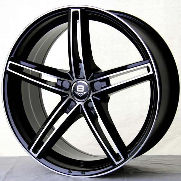 V8 V-62 19x9.5 Gloss Black with Machine Face