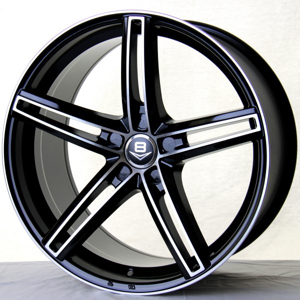 V8 V-62 19x9.5 Gloss Black with Machine Face