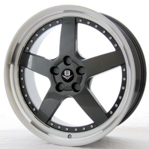 V8 V-71 20x9.5 Grey with Machine Lip