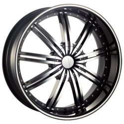 Velocity VW-118 18x7.5 Gloss Black with Machine Face and Pinstripe