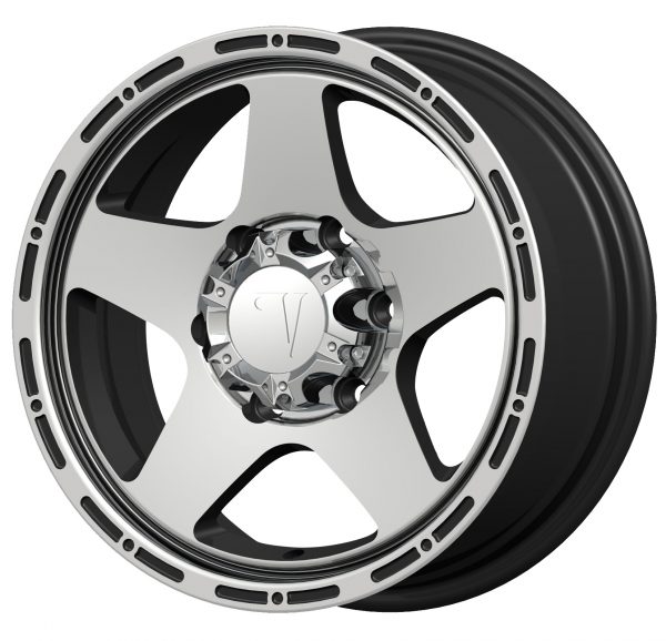 Velocity VW-442 16x7 Gloss Black with Machine Face and Black Pinstripe